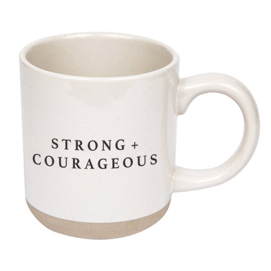 Sweet Water Decor - Strong & Courageous Stoneware Coffee Mug -Gifts & Home Decor