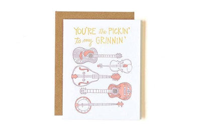 1canoe2 | One Canoe Two Paper Co. - Pickin' And Grinnin' Love Letterpress Greeting Card
