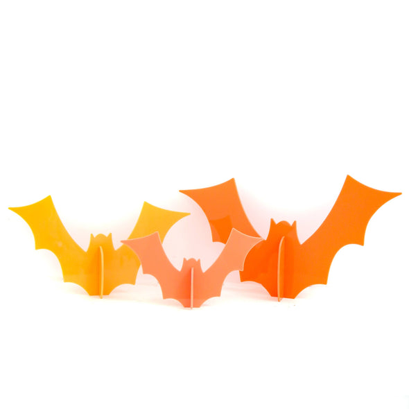 Kailo Chic - Coral and Orange Acrylic bat set of 3