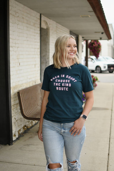 Storied Folk & Co. - When in Doubt Choose the Kind Route Tee - Atlantic