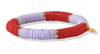 Joan Two Color Block Stretch Bracelet Lilac and Red