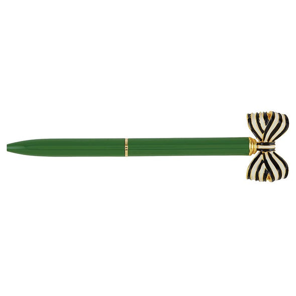 Striped Bow Pen - Palm Leaf