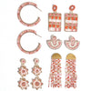 Pink Arched Earring Studs