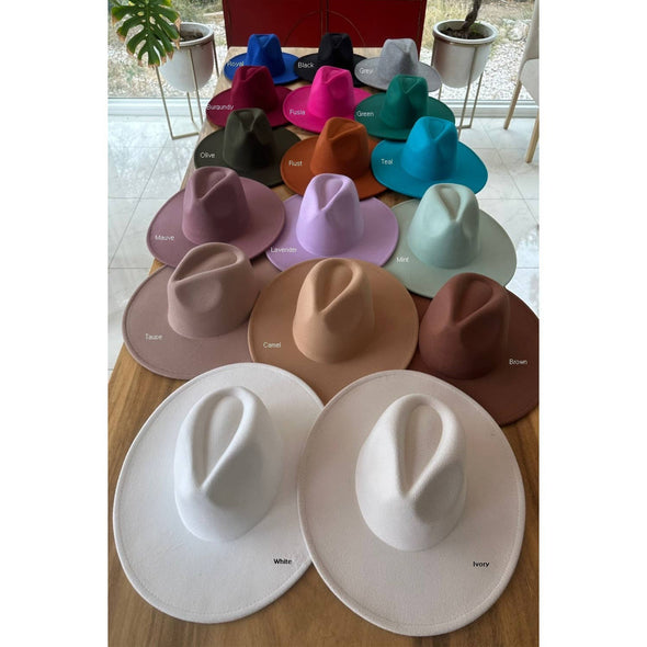 Queens INC - Best seller Fashion Classic Wide Brim Felt Hat New Color